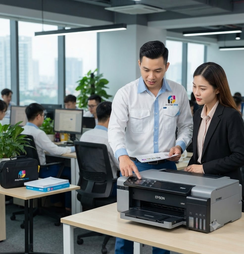 Đổ mực máy in màu epson L8050 dịch vụ tận tình